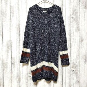 Gidoer Women's V-Neck Knit Dress Navy